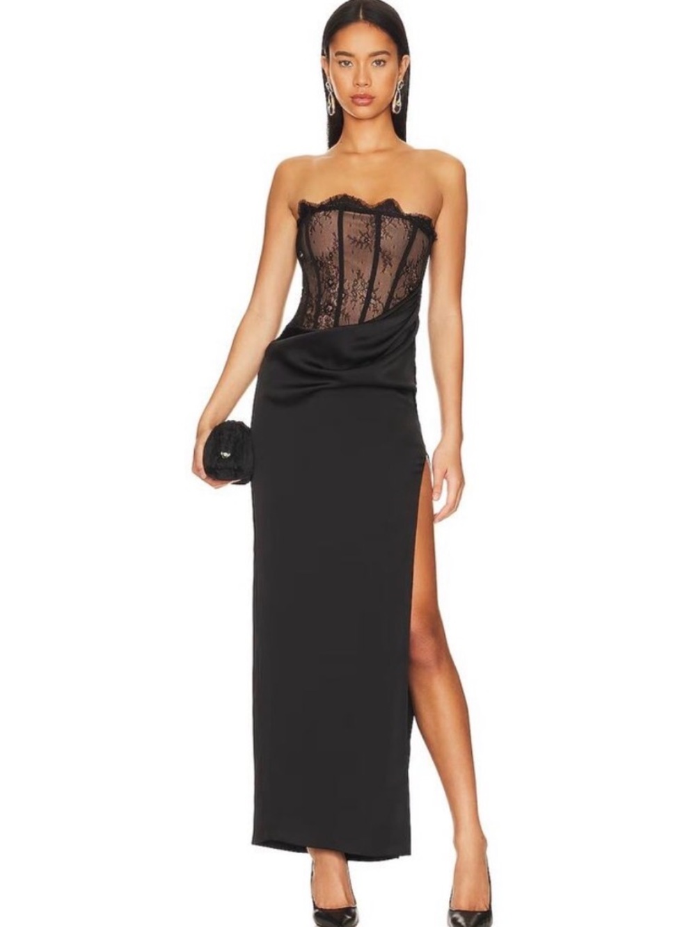 NBD Nalani Maxi Dress Lace Corset Strapless Formal Evening Gala Classy Prom Sz S - Picture 2 of 7
